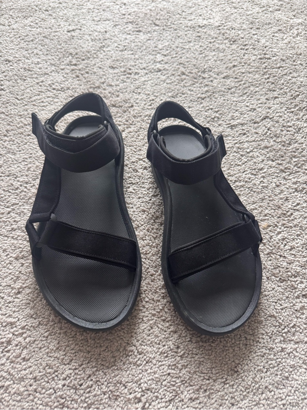 Muji Black Adjustable Strap Sandals for Men